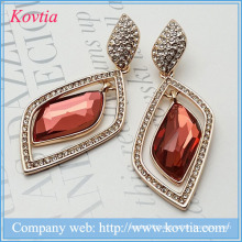 Factory direct sample design crystal fashion big drop earring square rhinestone women diamond earring